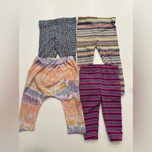 12m Colorful Patterned Baby Leggings Set